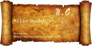Milin Oszkár névjegykártya
